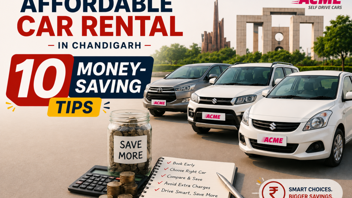 Affordable car rental in Chandigarh — budget self drive cars parked for pickup